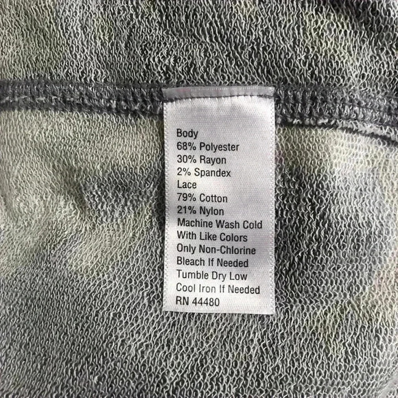 New Directions Studio Belk Brand 3X Blue Tie Dyed Shirt with Lace on Sleeves L/S - Picture 5 of 5